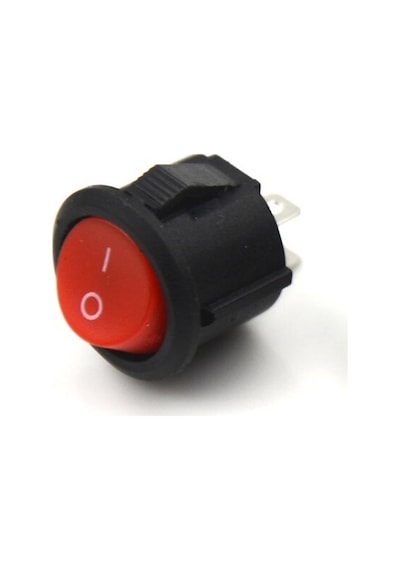 Yuvarlak 2 Pin Anahtar Rocker Switch Mini Buton Kırmızı Aç Kapa