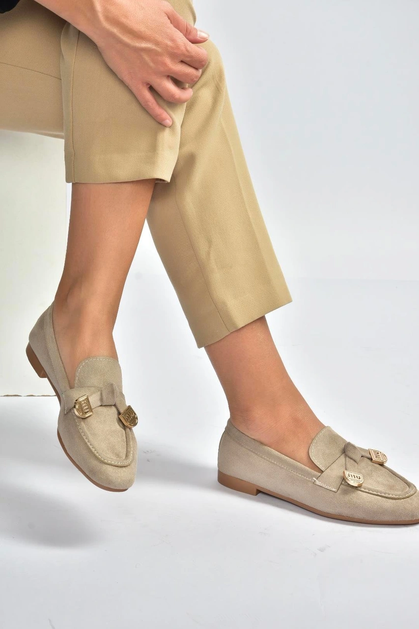 Fox Shoes V250017402 Vizon Süet Günlük Kadın Ayakkabı Vizon-süet