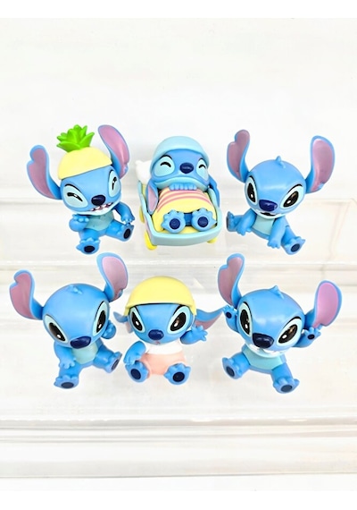 Stitch Mini Koleksiyon Figürü Pvc Dekoratif Figür Rastgele 1 Adet