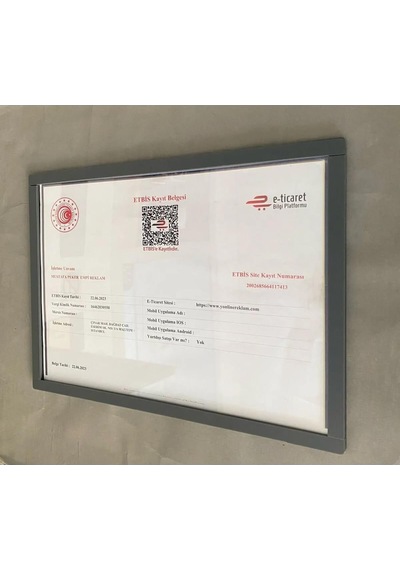 Mat Antrasit Kendinden Yapışkanlı Kurumsal A4 Çerçeve