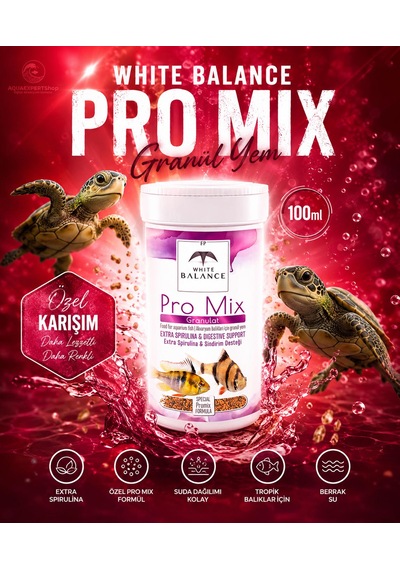 White Balance Pro Mix Granül Yem - Özel Karışım - Akvaryum Balık Yemi - 100 Ml