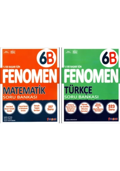 Fenomen 6. Sınıf Matematik B Türkçe B Soru Bankası 2 Kitap