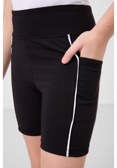 Tommylife Siyah Esnek Standart Fit Basic Performans Kız Çocuk Tayt - 75189 Siyah