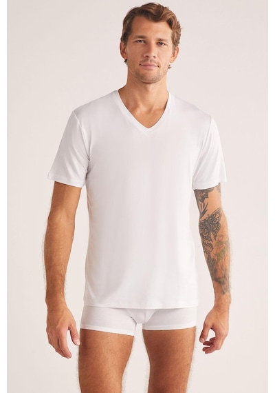 Kom Emilio V Yaka Modal Erkek Tshirt Byz 001