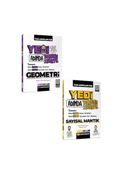 Yediiklim Tüm Adaylar İçin Yedi Adımda Temelden Zirveye Geometri+sayısal Mantık Video Konu Anlatımlı Video Çözümlü Soru Bankası Seti