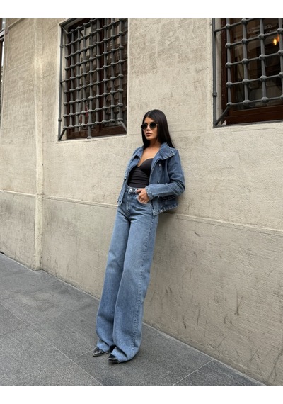 Out Of Standart Kadın Straight Leg Normal Bel Düz Paça Jean Pantolon İce Blue