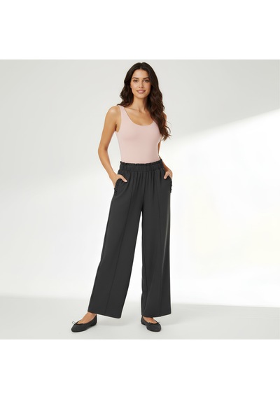 Vaura Cebi Detaylı Antrasit Wide Leg Pantolon