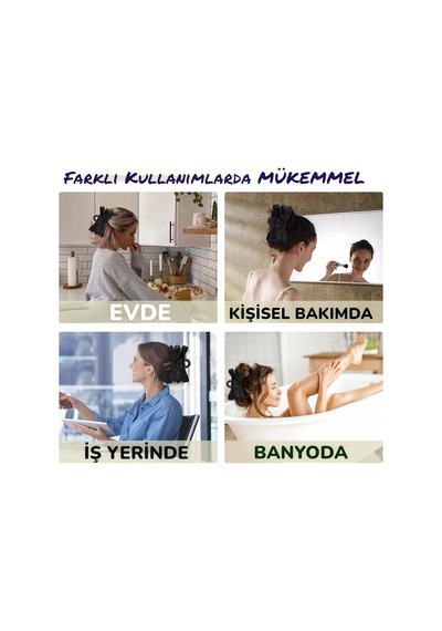 Renkli Kadın Toka 5'li Set, Kadın Çocuk Mandal Toka Renkli Çok Renkli