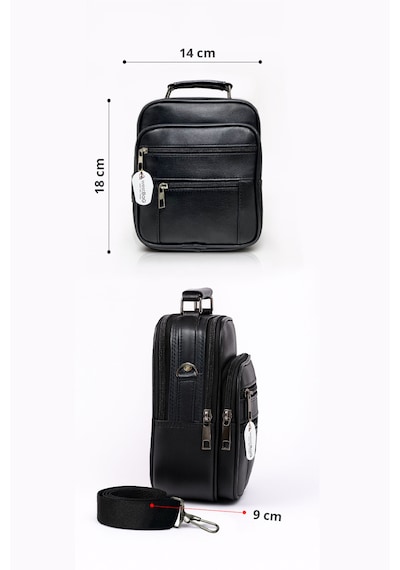 Westbag Erkek Çelik Kasalı Hakiki Deri El Ve Omuz Çantası Ayarlanabilir Askılı Küçük Boy Siyah