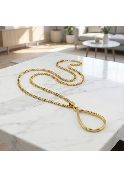 Tahtakale Toptancı Epoksi Damla Model Metal Kolye Takı Ucu 5 Adet Gold Gold