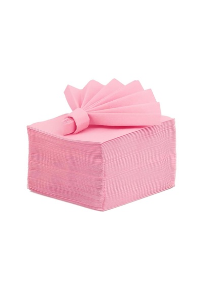 Airlaid Peçete 40x40 Cm Açık Ölçü 20x20 Cm Katlı, 50'li Paket, Kumaş Dokulu, Hijyenik, Premium Sofra Peçetesi Pembe