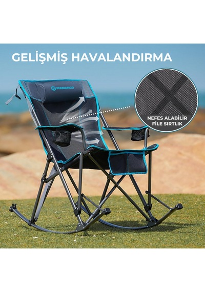 Fundango Berlin Classic Chair Plus Sallanan Katlanır Kamp Sandalyesi Blk/grey Siyah - Gri