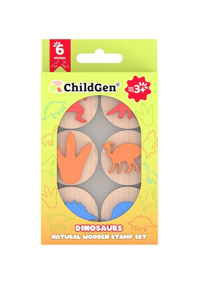 Childgen Dinozorlar Ahşap Damga Seti