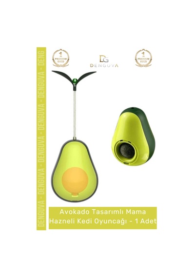 Kedioyuncağı Avokado Şeklinde Kedi Naneli İnteraktif Hareketli Eğitici Ödül Kapak Mama Hazneli Kedi