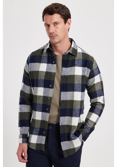 Tudors Erkek Slim Fit Dar Kesim Kareli Kışlık Oduncu Gömlek-42325 Haki Tudors Erkek Slim Fit Dar Kesim Kareli Kışlık Oduncu Gömlek-42325 Haki
