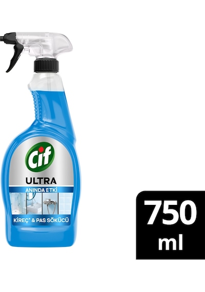 Cif Ultra Sprey Kireç Ve Pas Sökücü 750 Ml X 4 Adet 4'lü Set