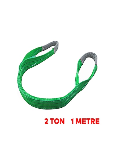 Sapan Polyester Spanzet 2 Ton 1 Metre Yeşil Sağlam Yük Kaldırma Taşıma İndirme Halat