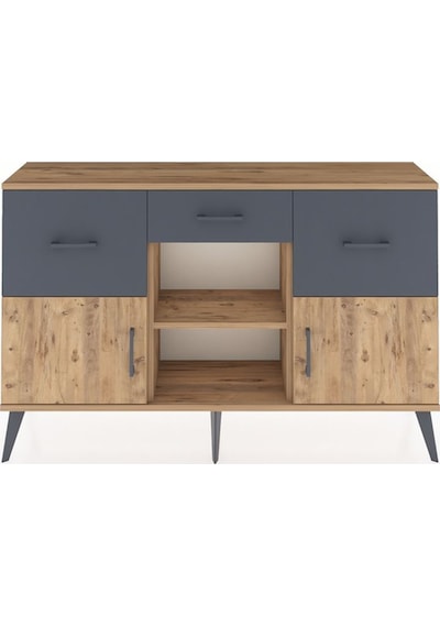 Arges Konsol Tek Raflı 3 Çekmeceli 3 Kapaklı 132x30x83 Çam-çam/antrasit Çam/antrasit Arges Konsol Tek Raflı 3 Çekmeceli 3 Kapaklı 132x30x83 Çam-çam/antrasit Çam/antrasit