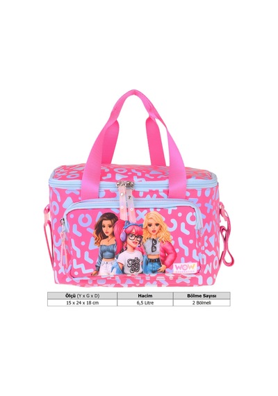 Wow Generation İki Bölmeli Thermo Okul Beslenme Çantası - Girl Friends Baskılı Kırmızı Renk Kız Çocuk - W6060