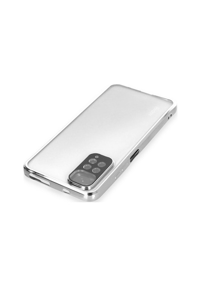 Xiaomi Redmi Note 11 Uyumlu Kılıf Lensli Silikon - Gümüş