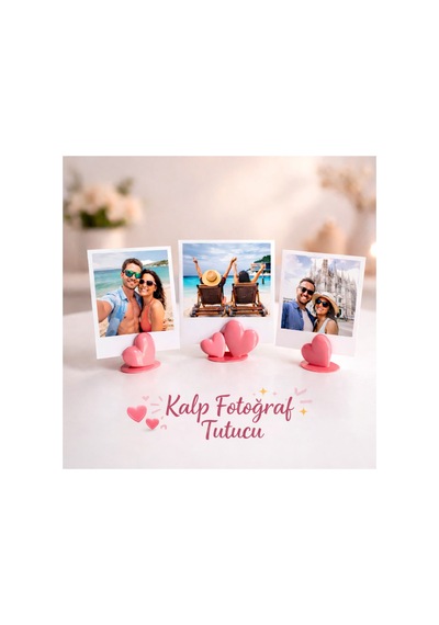Kalp Fotoğraf Tutucu Romantik Masaüstü Dekor, Sevgiliye Özel Hediye