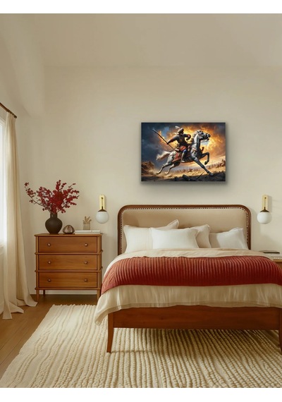 Atlı Osmanlı Askeri Kanvas Tablo 70x100cm Çok Renkli