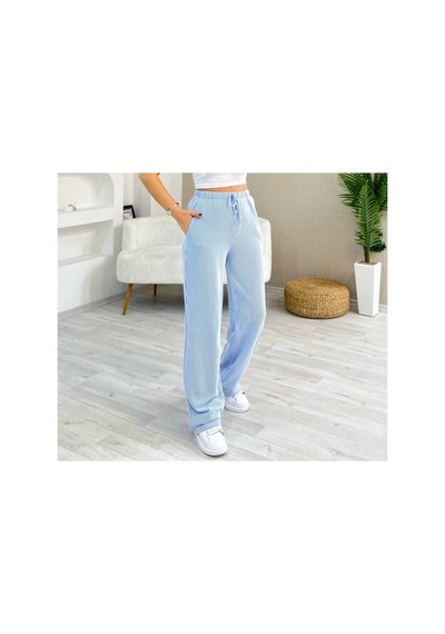 Çınar Boutique Çizgili Pantolon Mavi Mavi