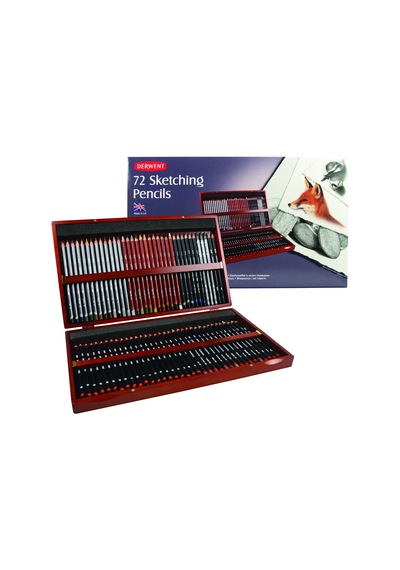 Derwent Sketching Pencils Çizim Kalemi Ahşap Kutu 72'li Set