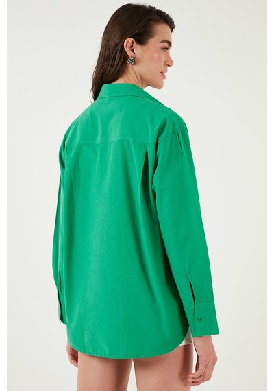 Lela Pamuklu Regular Fit Önü Kısa Arkası Uzun Oval Kesim Bayan Gömlek Cf25S163867 Benetton