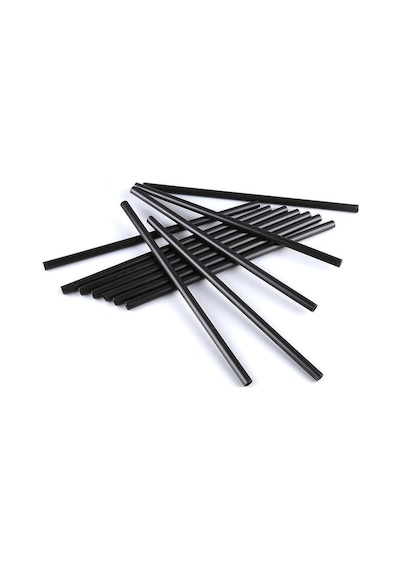 Plastik İnce Kokteyl Pipeti Siyah 14 Cm - 1000 Adet