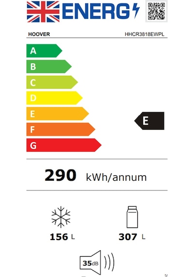 Hoover HHCR3818EWPL 463 LT No Frost Gardırop Tipi Buzdolabı