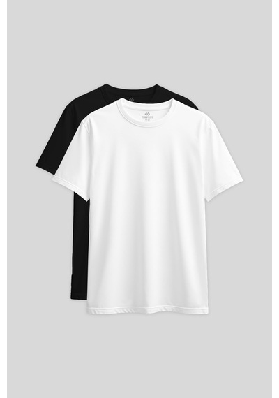 Standart Fit Basic O Yaka 2li Paket Siyah-beyaz Kadın T-shirt - 97311 Siyah-Beyaz Standart Fit Basic O Yaka 2li Paket Siyah-beyaz Kadın T-shirt - 97311 Siyah-Beyaz