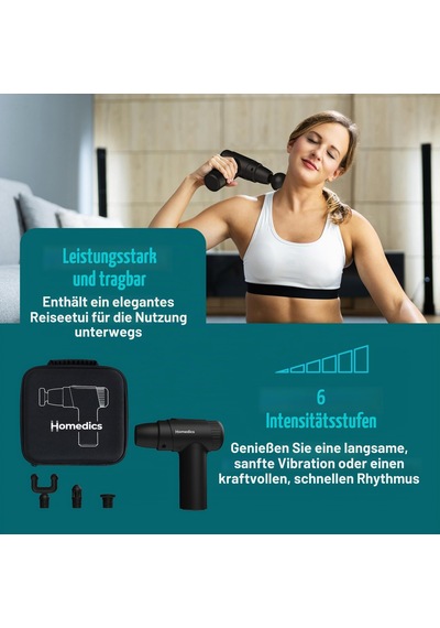 Homedics Novo Mini Masaj Tabancası, Dokunarak Masaj Aleti, Siyah