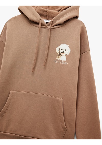 Koton Şardonlu Uzun Kollu Kanguru Cepli Kapüşonlu Arkası Baskılı Oversize Sweatshirt Kahverengi 6wal10237ık Kahve Koton Şardonlu Uzun Kollu Kanguru Cepli Kapüşonlu Arkası Baskılı Oversize Sweatshirt Kahverengi 6wal10237ık Kahve