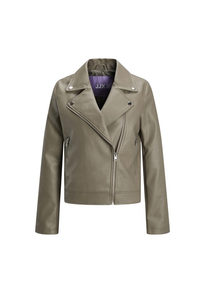 Jack & Jones Kadın Fermuar Detaylı Deri Ceket - Gail 12206262 Brindle Siyah