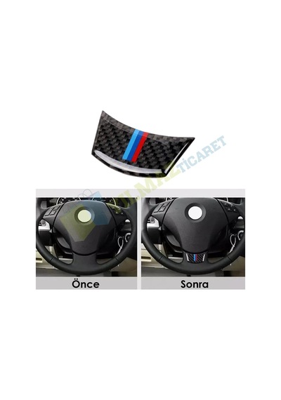 Bmw M Direksiyon Carbon Arma Damla Etiket Sticker Yapıştırma