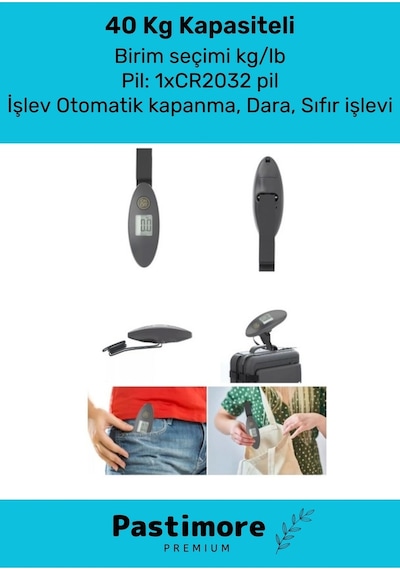Seyahat Bavul Ağırlık Tartı Dijital Çok Amaçlı Taşınabilir Bagaj Tartısı Max 40 Kg