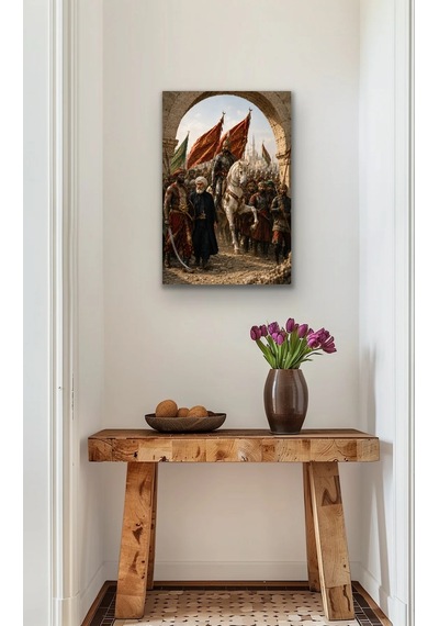 Fatih Sultan Mehmet İstanbul'un Fethi Kanvas Tablo 20x30 Cm Çok Renkli