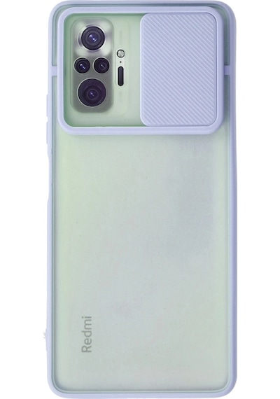 Newface Xiaomi Redmi Note 10 Pro Kılıf Palm Buzlu Kamera Sürgülü Silikon Semeglbl - 8 - Lila