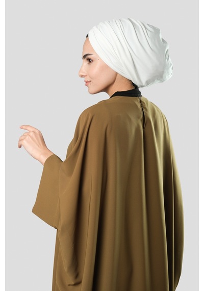 Hürrem Bone Krem Drapeli Salaş Tesettür Bone Sandy Büzgülü 2315 40 Krem