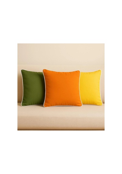 Turuncu Kırlent Kılıfı 2 Adet 45x45 Dekoratif Modern Kırlent