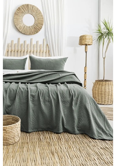 Şaheser Home Collection Yatak Örtüsü Çift Kişilik Silvia Yeşil Renkli