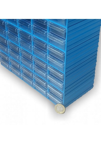 Sembol 300 Plastik Çekmeceli Kutu 4,6X11,7X2,4 Cm (60 Çekmeceli)