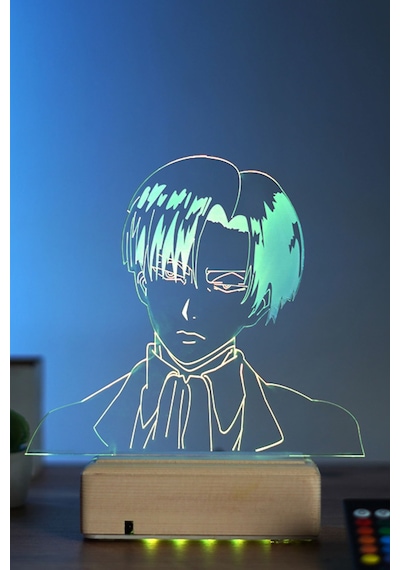 Attack On Titan Levi Ackerman 16 Renk Anime Gece Lambası