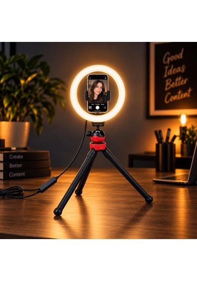 Tr 20 Cm 8 İnç Led Halka Işık Ahtapot Tripod Telefon Tutucu M-20 Genel