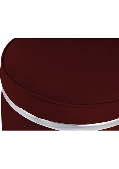 Zerafet Silver Kaplama Luxery Puf-bordo Babyface Kumaş Pofuduk Oturma Pufu&makyaj Pufu&bench
