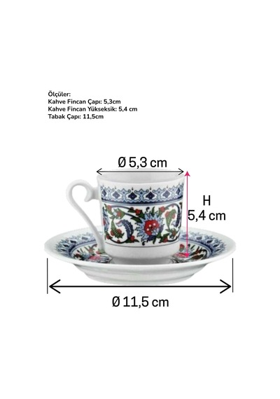 Topkapı 2 Li Porselen Türk Kahve Fincan Takımı 4 Parça 5x5 Cm Hediyelik Set Mavi