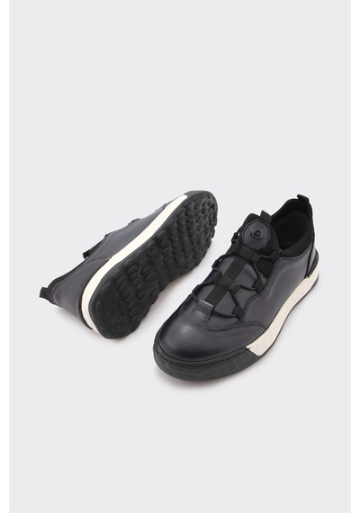 Derinet Hakiki Deri Lastik Bağcıklı Erkek Sneaker Laci Laci