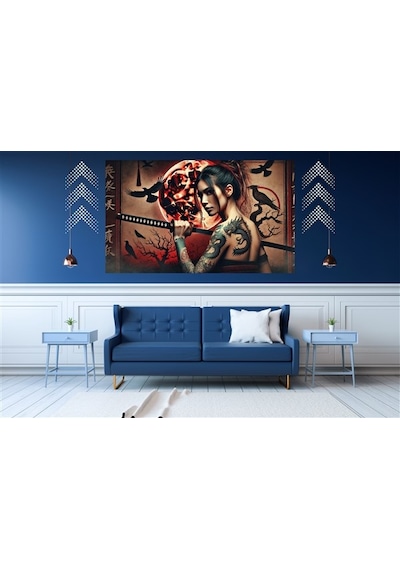Ti-play Geri Döndü 60x90cm Modern Samuray Pvc Çerçevesiz Tablo