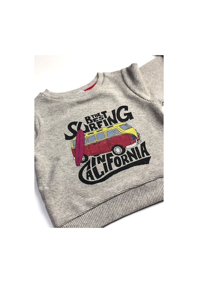 Erkek Çocuk Baskılı Sweatshirt ,gri %100 Pamuk Rahat Ve Yumuşak Gri